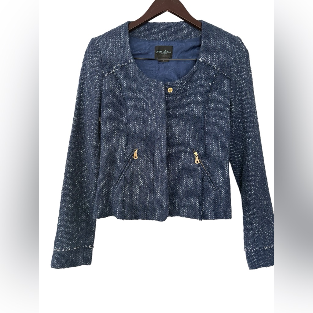 Marciano Classic Elegant Tweed Cropped Length Blazer - Size S